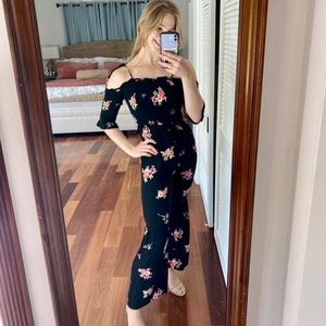 Long, black dropper with pink flowers!